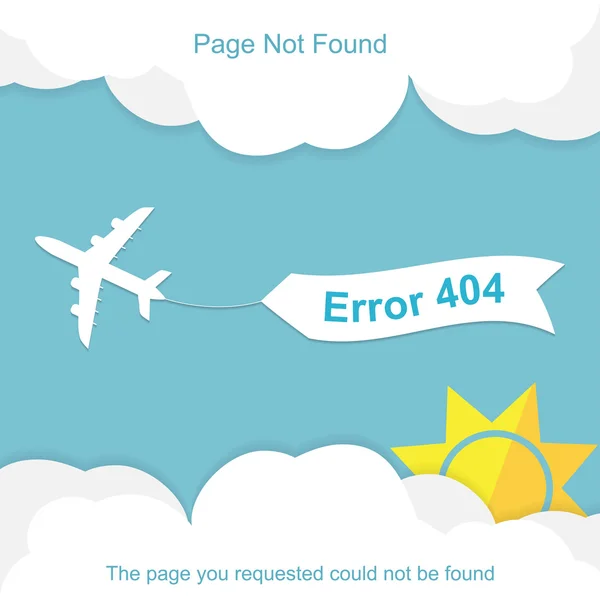 Avión con notificación de error 404 — Vector de stock