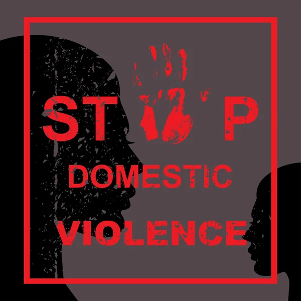 Állítsa le a családon belüli erőszak — Stock Vector