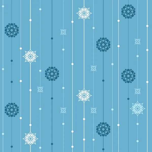 Motif vectoriel sans couture avec rayures, flocons de neige — Image vectorielle