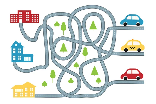 Arabalı çocuklar için bir yol bul