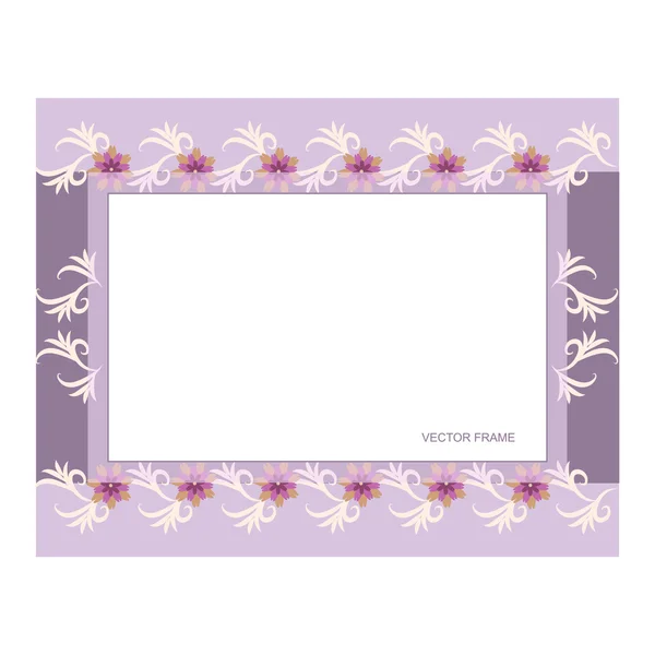 Marco floral rectangular — Vector de stock