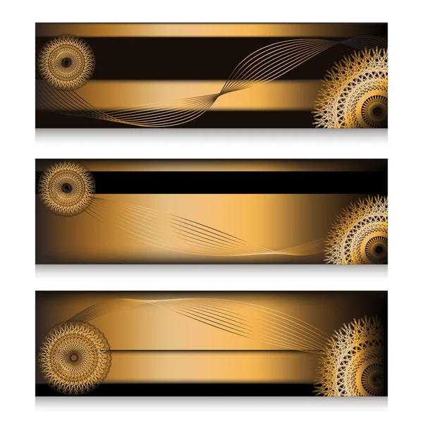 En-têtes dorés dans trois choix — Image vectorielle