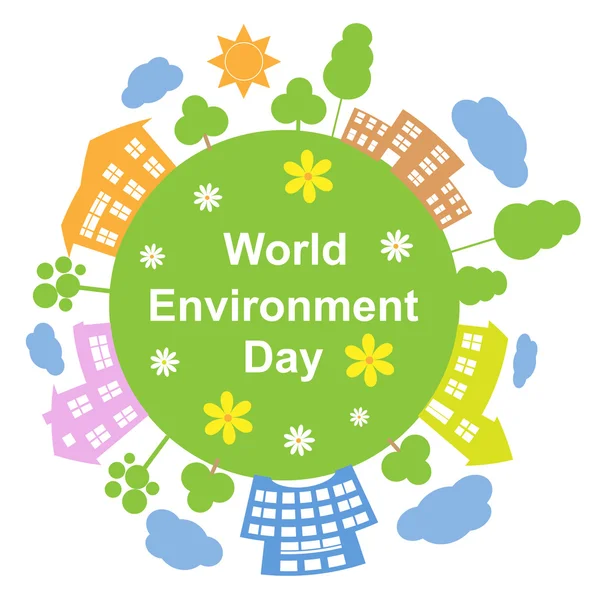 Παγκόσμια Ημέρα Περιβάλλοντος, διανυσματική απεικόνιση — Διανυσματικό Αρχείο