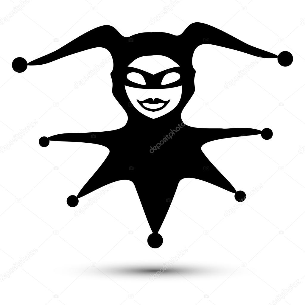 Clown joker logo, symbol, vector graphic icon