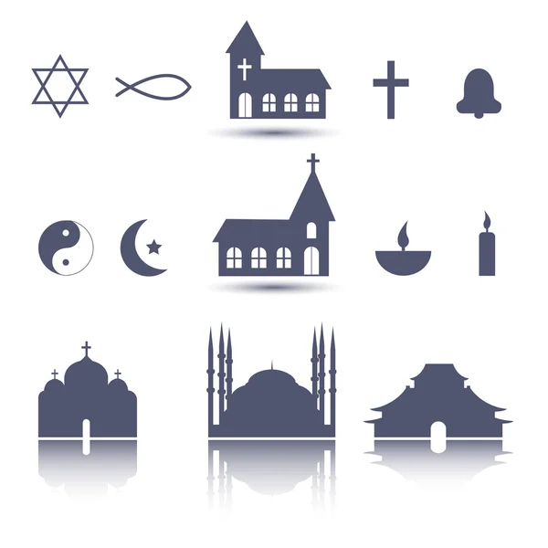 Religione icone Set — Vettoriale Stock