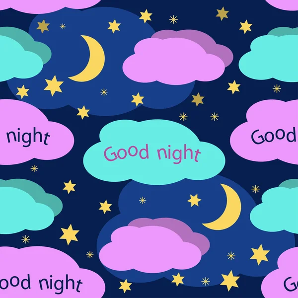 İyi geceler seamless modeli — Stok Vektör
