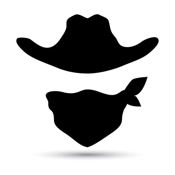 Vector Cowboy icono aislado en blanco . — Archivo Imágenes Vectoriales