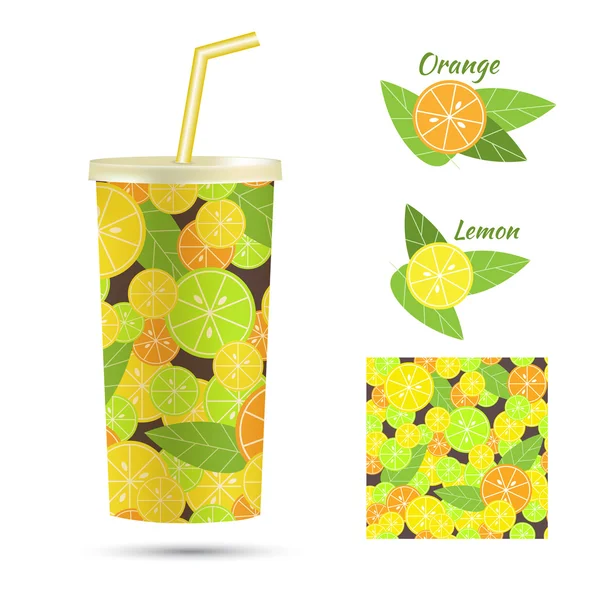 Naadloze patroon met citrus — Stockvector
