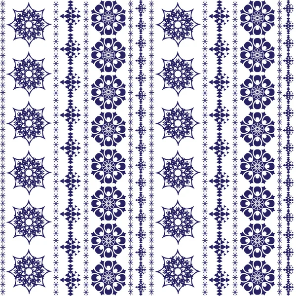 Fundo sem costura Vector azul com flocos de neve ornamento vertical — Vetor de Stock