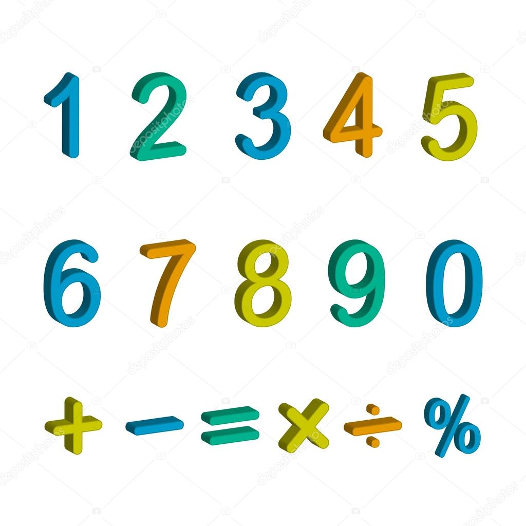 Illustration of numbers and maths symbols isolated on white background  Stock Vector Image by ©sasha2538 #91373926