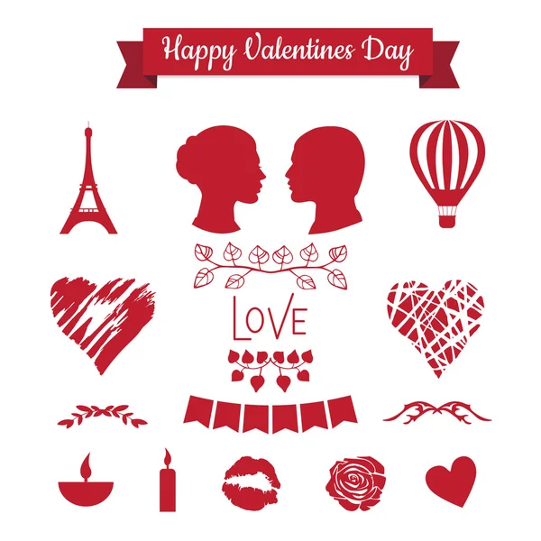 Set of Valentines day icons — Stock Vector