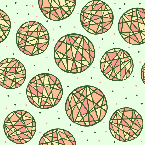 Seamless mönster med skiss färgglada cirklar. — Stock vektor