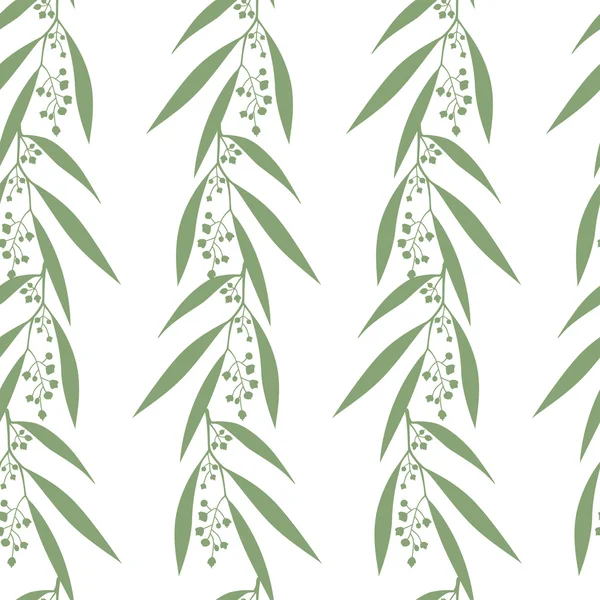 Ramas patrón sin costura de eucalipto — Vector de stock