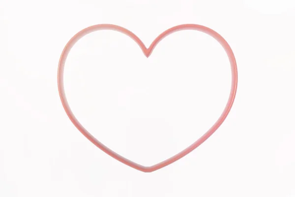 红心框架3D表示 情人节 情人节 爱的概念 写作空间 — 图库照片