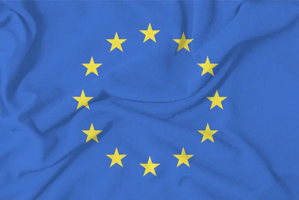 Флаг Хлопчатобумажной Ткани Европейского Союза Иллюстрирующий Национализм — стоковое фото