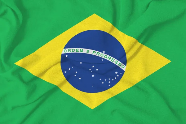 Bawełniana Flaga Brazylii Ilustrująca Nacjonalizm — Zdjęcie stockowe