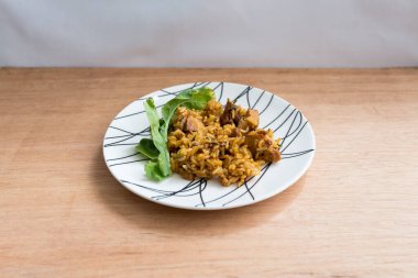 Arroz de Carreteiro - Güney Brezilya 'dan tipik yemek, pirinçle ve barbeküden yapılan et
