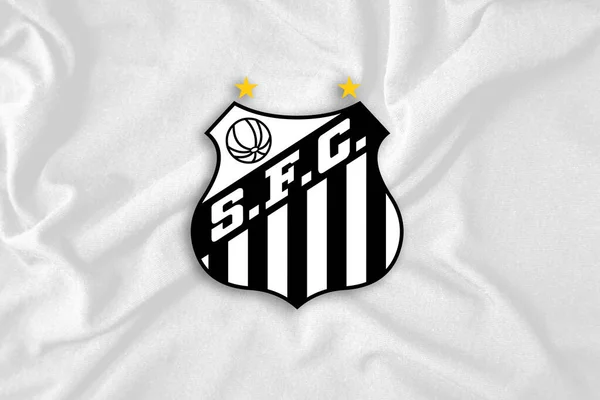 Porto Alegre Aprilie 2021 Logo Lui Santos Steagul Alb Echipa — Fotografie, imagine de stoc