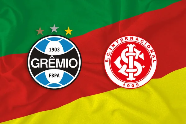 Logotipo Grmio Bandeira Colorida Equipe Futebol Brasil Fotos De Bancos De Imagens