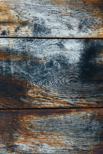 Painel Madeira Enferrujado Velho Com Cores Azul Laranja — Fotografia de Stock