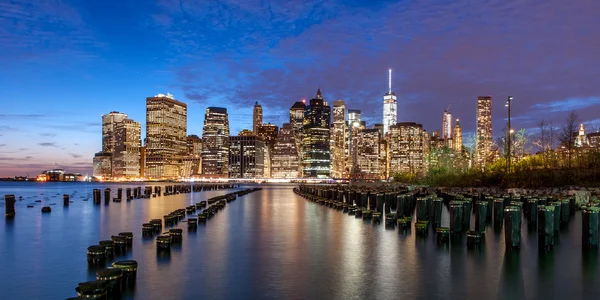 New York City downtown in twilight — Stock Photo, Image