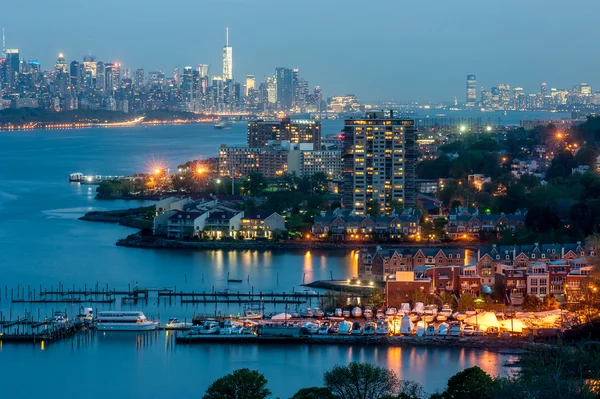 New York City downtown in twilight — Stock Photo, Image