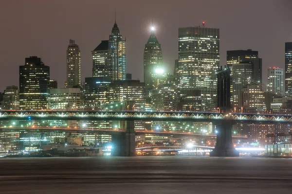 New York City Innenstadt bei Nacht — Stockfoto