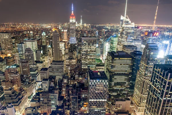 Manhattan Downtown från toppen av berget — Stockfoto