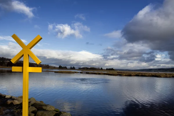 Lough Swilly yanındaki işareti, İngiltere — Stok fotoğraf