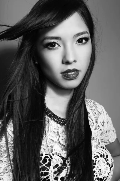 Beautiful asian woman with long hair Stock Photo