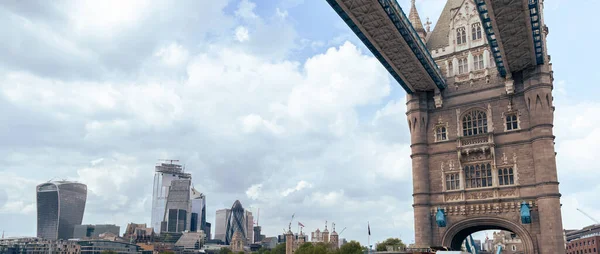 Hermosa Vista Panorámica Londres Desde Tower Bridge Mostrando Ciudad — Foto de Stock