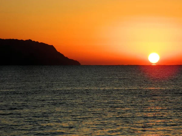 Playa Tropical Atardecer Fondo Natural — Foto de Stock