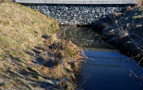 Canal Recuperación Drenaje Una Forma Anticuada Reducir Los Niveles Agua —  Fotos de Stock