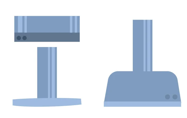 白い背景に隔離された調理器具のセット 煙突のフードのフロントビュー 単純なフラットスタイルでベクトル図面のコレクション 台所用設備 — ストックベクタ