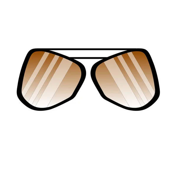 Lunettes Soleil Simples Monture Noire Isolées Sur Fond Blanc Illustration — Image vectorielle