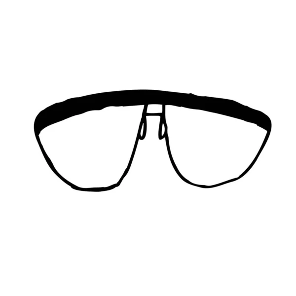 Gafas Dibujo Vectorial Estilo Doodle Una Simple Imagen Blanco Negro — Vector de stock