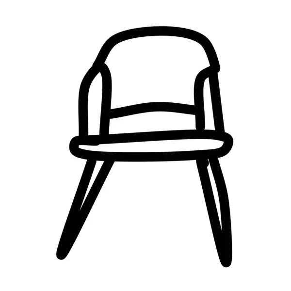 Chair Isolated White Background Outline Drawing Black Lines White Background — 스톡 벡터