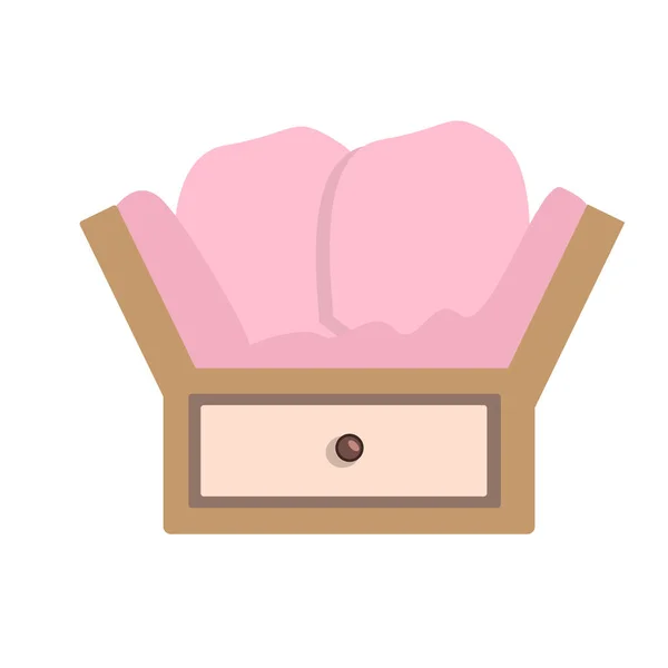 Современная Розовая Детская Кровать Ящиком Белом Фоне Изолированная Векторная Иллюстрация — стоковый вектор