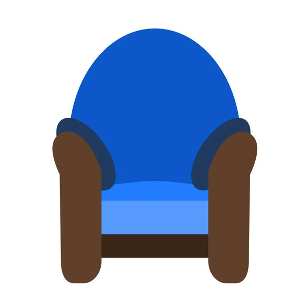 Netter Blauer Sessel Isoliert Auf Weißem Hintergrund Vektorillustration Flachen Stil — Stockvektor