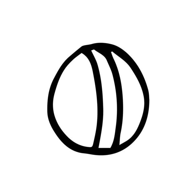 Een Tennisbal Vector Tekening Doodle Stijl Geïsoleerd Witte Achtergrond Thema — Stockvector