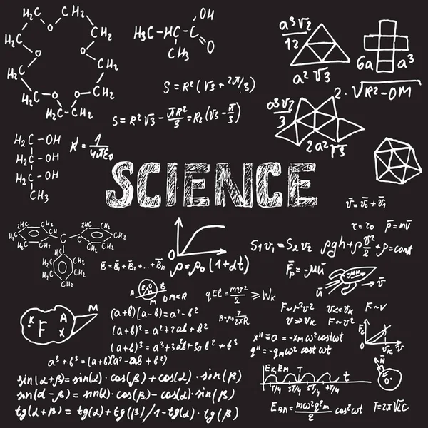 Die Tafel Ist Mit Wissenschaftlichen Formeln Und Berechnungen Aus Physik — Stockvektor