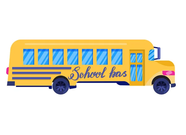 Sarı Okul Otobüsü Beyaz Arka Planda Izole Edilmiş Tasarım Simgesi — Stok Vektör