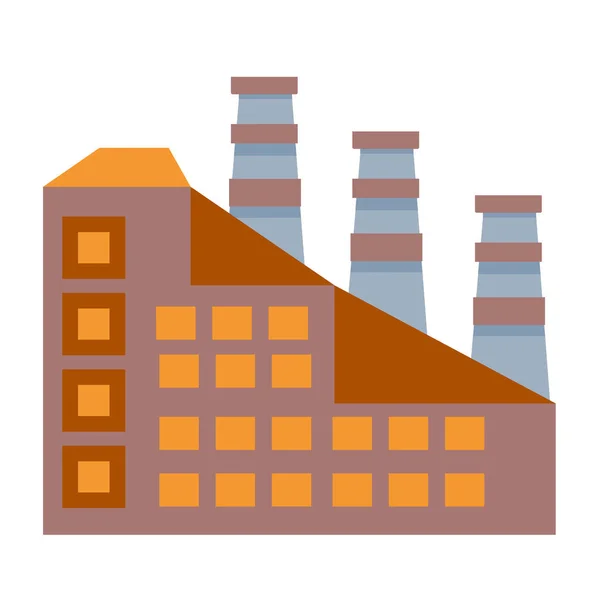 Fabrikgebäude Infografik Symbol Industriebaukonzept Flachen Stil Industriekomplex Isoliert Auf Weißem — Stockvektor