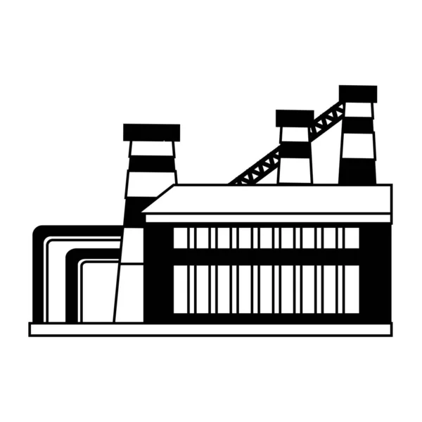 Иконка Векторного Завода Линейном Стиле Изолированная Белом Фоне Концепция Промышленного — стоковый вектор