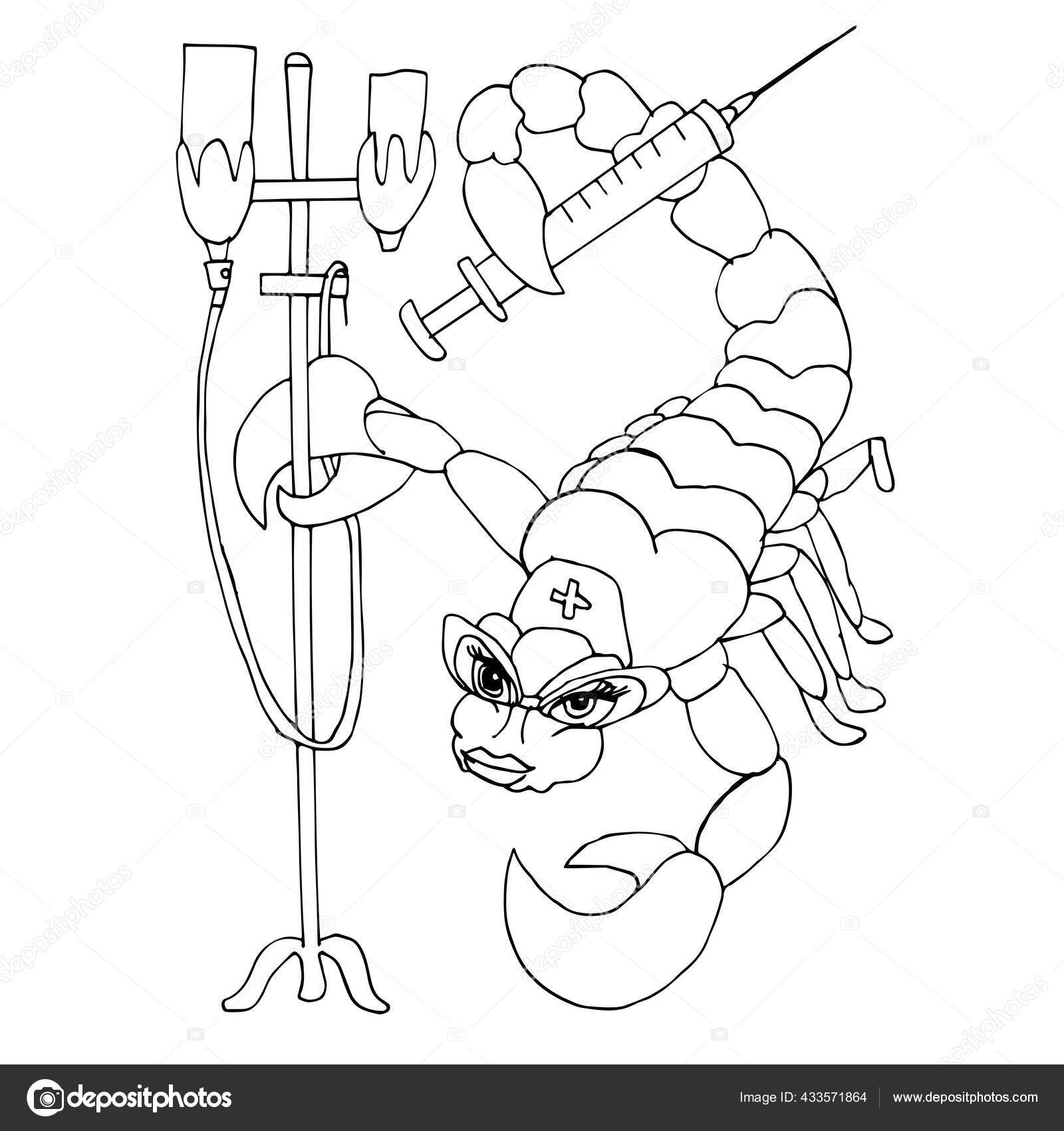 Desenhos para colorir de enfermeira de desenho animado - Desenhos