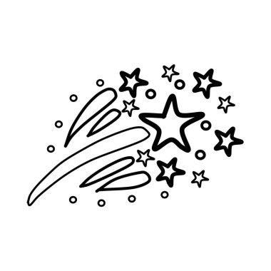 Beyaz arka planda el yapımı havai fişekler izole edilmiş. Karalama tarzında havai fişekler. Vektör illüstrasyonu