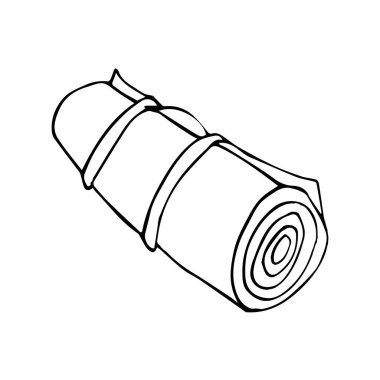 Tek katlı bir Yürüyüş Mat. Beyaz arkaplanda izole edilmiş Doodle biçimi ile vektör illüstrasyonu.