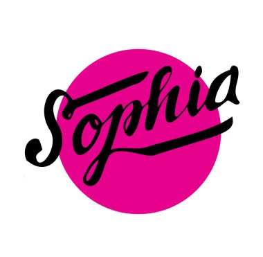 Kişisel adı Sophia. El yazısı el yazısı vektör seti. El yapımı yazması koleksiyonu. Pop sanatının tarzı.