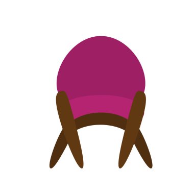 Beyaz arka planda izole edilmiş modern kırmızı sandalye. Düz bir şekilde vektör illüstrasyonu. Ev ve ofis için mobilya koleksiyonu