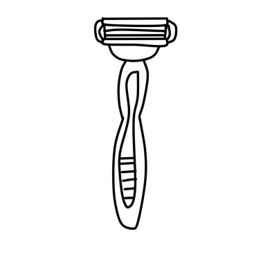 Beyaz arka planda izole edilmiş Man jilet vektör simgesinin basit bir lineer çizimi. Ustura sakallı Doodle tarzı bir resim. Web tasarımı için vektör simgesi.